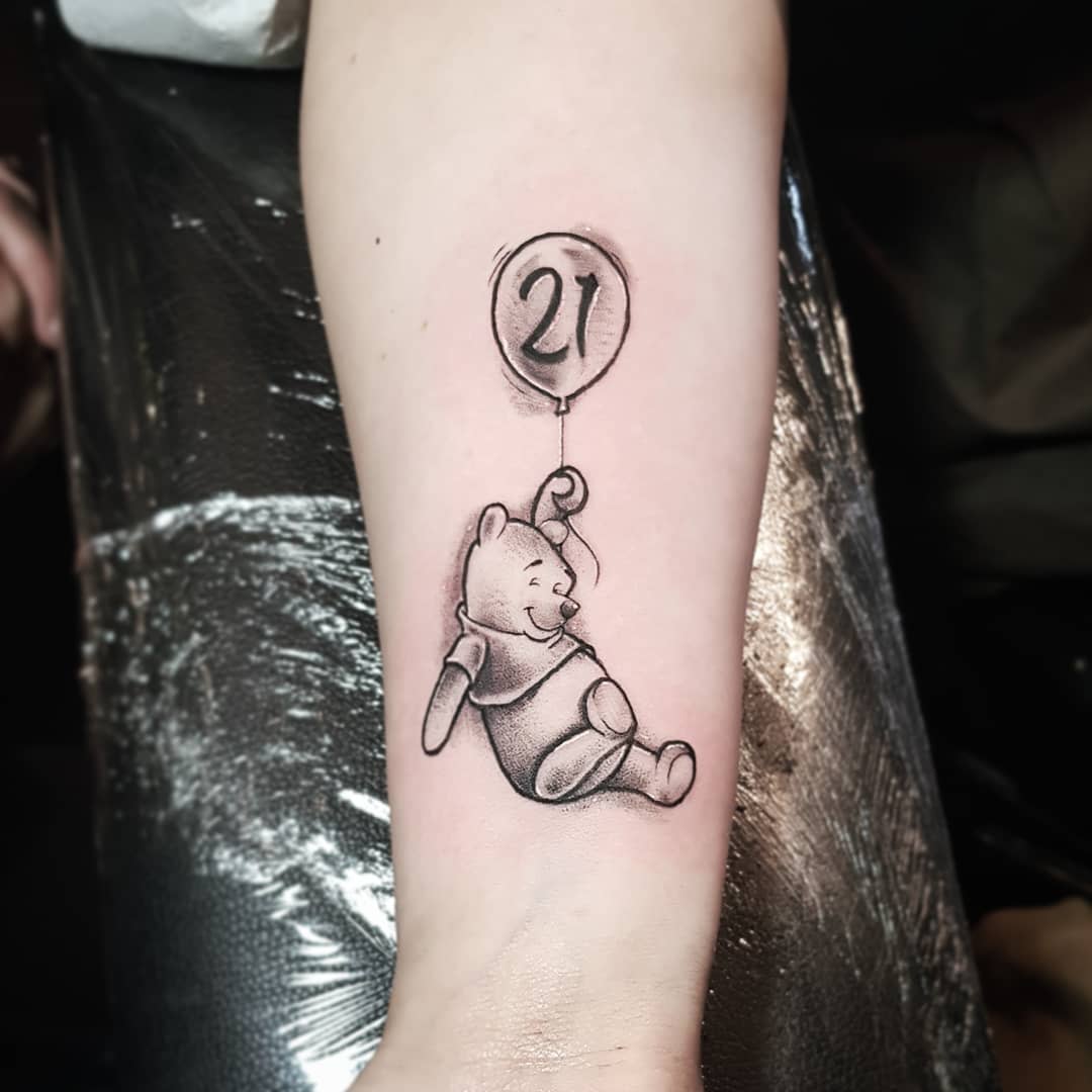 Simple Winnie the Pooh Tattoo -stix_millone_tattoo